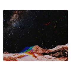 Retro Vintage Space Galaxy Two Sides Premium Plush Fleece Blanket (large) by Pakjumat