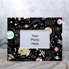 Animals Galaxy Space White Tabletop Photo Frame 4 x6  by Pakjumat