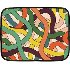 Snake Stripes Intertwined Abstract Two Sides Fleece Blanket (mini) by Pakjumat