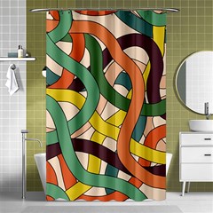 Snake Stripes Intertwined Abstract Shower Curtain 48  X 72  (small)  by Pakjumat