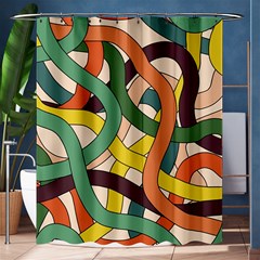 Snake Stripes Intertwined Abstract Shower Curtain 60  X 72  (medium)  by Pakjumat