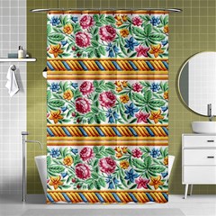 Flower Fabric Design Shower Curtain 48  X 72  (small)  by Pakjumat