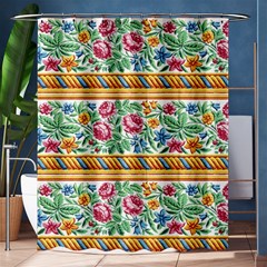 Flower Fabric Design Shower Curtain 60  X 72  (medium)  by Pakjumat