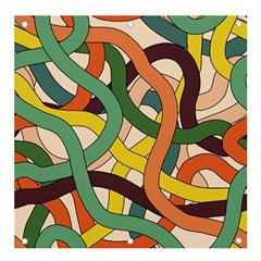 Snake Stripes Intertwined Abstract Banner And Sign 4  X 4  by Pakjumat