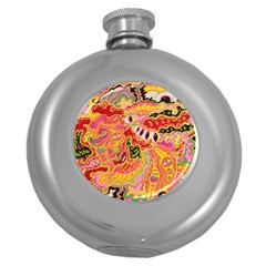 Fantasy Psychedelic Surrealism Trippy Round Hip Flask (5 Oz) by Modalart