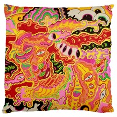 Fantasy Psychedelic Surrealism Trippy Large Cushion Case (two Sides) by Modalart