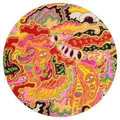 Fantasy Psychedelic Surrealism Trippy Round Trivet by Modalart