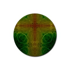 Psychedelic Screen Trippy Rubber Coaster (round) by Modalart