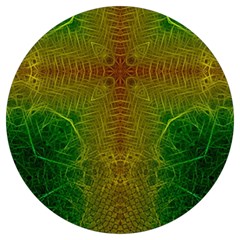 Psychedelic Screen Trippy Round Trivet by Modalart