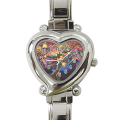 Psychedelic Tree Abstract Psicodelia Heart Italian Charm Watch by Modalart