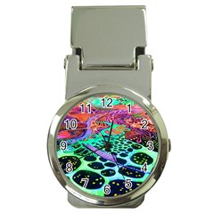 Psychedelic Blacklight Drawing Shapes Art Money Clip Watches by Modalart