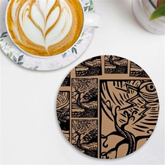 Artistic Psychedelic Uv Print Round Tile Coaster by Modalart