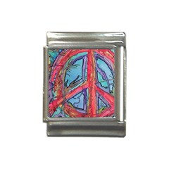 Hippie Peace Sign Psychedelic Trippy Italian Charm (13mm) by Modalart