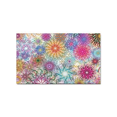 Psychedelic Flowers Yellow Abstract Psicodelia Sticker (rectangular) by Modalart