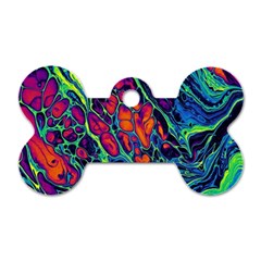 Color Colorful Geoglyser Abstract Holographic Dog Tag Bone (one Side) by Modalart