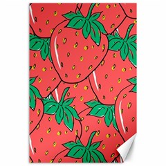 Texture Sweet Strawberry Dessert Food Summer Pattern Canvas 24  X 36  by Sarkoni