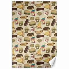 Junk Food Hipster Pattern Canvas 24  X 36  by Sarkoni