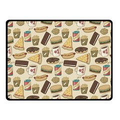 Junk Food Hipster Pattern Fleece Blanket (small) by Sarkoni