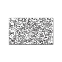 Food Doodle Pattern Sticker Rectangular (100 Pack) by Sarkoni