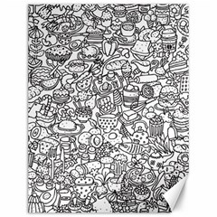 Food Doodle Pattern Canvas 12  X 16  by Sarkoni