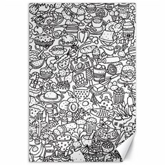 Food Doodle Pattern Canvas 24  X 36  by Sarkoni