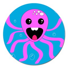 Bubble Octopus Copy Magnet 5  (round) by Dutashop