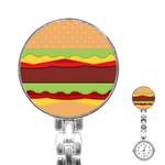 Cake Cute Burger Stainless Steel Nurses Watch Front