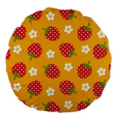 Strawberry Large 18  Premium Flano Round Cushions by Dutashop