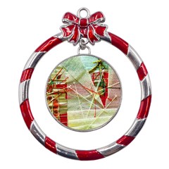 Dscf3247 Metal Red Ribbon Round Ornament by bestdesignintheworld