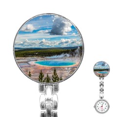 Mountains Trail Forest Yellowstone Stainless Steel Nurses Watch by Sarkoni