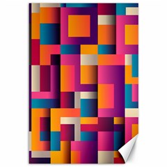 Abstract Background Geometry Blocks Canvas 12  X 18  by Amaryn4rt