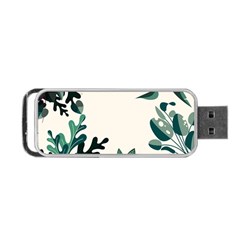 Leaves Plants Foliage Border Portable Usb Flash (two Sides) by Sarkoni