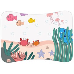 Cartoon Marine Life Marine Drawing Velour Seat Head Rest Cushion by Sarkoni