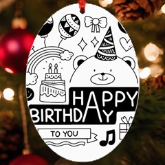 Happy Birthday Celebration Party Uv Print Acrylic Ornament Oval by Sarkoni