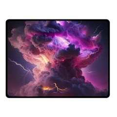 Cloud Heaven Storm Chaos Purple Fleece Blanket (small) by Sarkoni