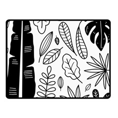 Leaves Plants Doodle Drawing Fleece Blanket (small) by Sarkoni