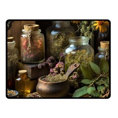 Apothecary Old Herbs Natural Fleece Blanket (small) by Sarkoni