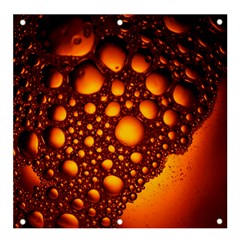 Bubbles Abstract Art Gold Golden Banner And Sign 4  X 4  by Dutashop