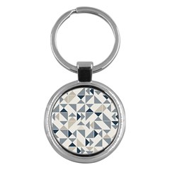 Geometric Triangle Modern Mosaic Key Chain (round) by Amaryn4rt