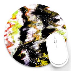 Canvas Acrylic Digital Design Art Round Mousepad by Amaryn4rt