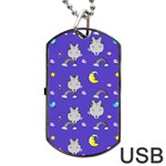 Cat Texture Pattern Seamless Rainbow Dog Tag USB Flash (One Side) Front