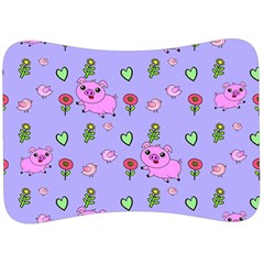 Flower Pink Pig Piggy Seamless Velour Seat Head Rest Cushion by Ravend