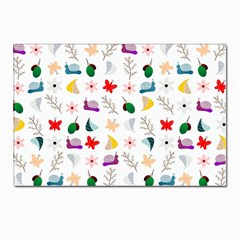 Snail Butterfly Pattern Seamless Postcards 5  X 7  (pkg Of 10) by Ravend