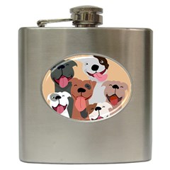 Dogs Pet Background Pack Terrier Hip Flask (6 Oz) by Ravend