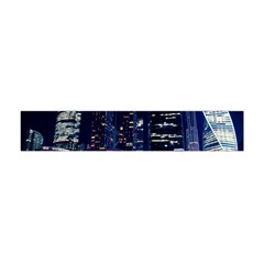 Black Building Lighted Under Clear Sky Premium Plush Fleece Scarf (mini) by Modalart