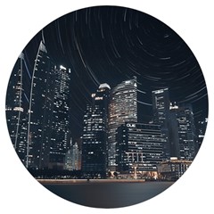 Time Lapse Photo Of City Round Trivet by Modalart