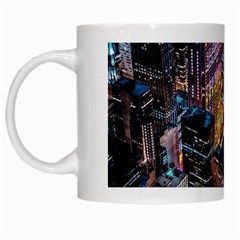 Aerial Photo Of Cityscape At Night White Mug by Modalart