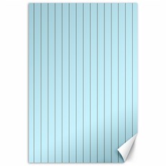 Stripes Striped Turquoise Canvas 12  X 18  by Amaryn4rt