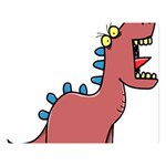 Dinosaur Dragon Drawing Cute Premium Plush Fleece Blanket (Large) 80 x60  Blanket Front