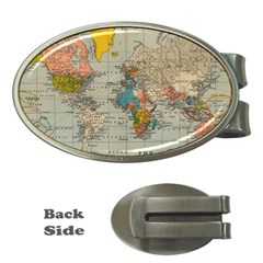 Vintage World Map Money Clips (oval)  by Ndabl3x